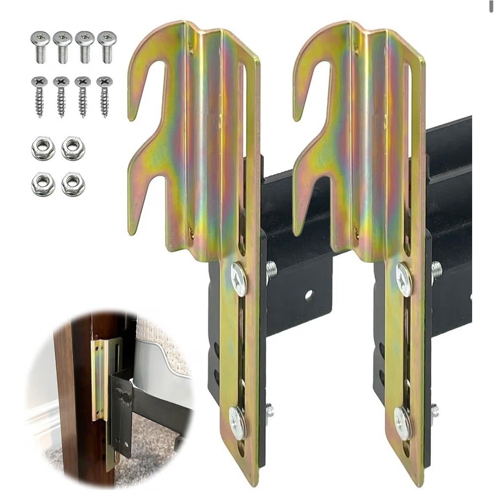 2 Pcs 711 Bed Frame Bolt on to Hook on Conversion Brackets for Headboard with Ha